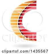 Poster, Art Print Of Letter C Design With Stripes And A Shadow