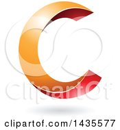 Poster, Art Print Of Twisting Letter C Design With A Shadow