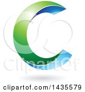 Poster, Art Print Of Twisting Letter C Design With A Shadow