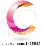 Poster, Art Print Of Twisting Letter C Design With A Shadow