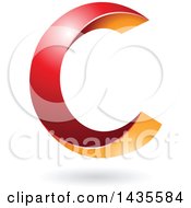 Clipart Of A Twisting Letter C Design With A Shadow Royalty Free Vector Illustration