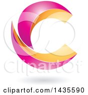Poster, Art Print Of Two Pieced Letter C Design With A Shadow