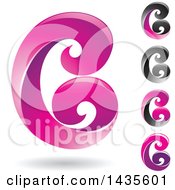 Poster, Art Print Of Floating Abstract Swirly Capital Letter B Designs With Shadows
