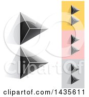 Poster, Art Print Of Black Abstract 3d Pyramids Forming Letter B Designs