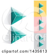 Clipart Of Turquoise Abstract 3d Pyramids Forming Letter B Designs Royalty Free Vector Illustration