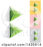 Poster, Art Print Of Green Abstract 3d Pyramids Forming Letter B Designs