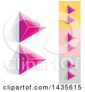 Poster, Art Print Of Pink Abstract 3d Pyramids Forming Letter B Designs