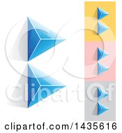 Poster, Art Print Of Blue Abstract 3d Pyramids Forming Letter B Designs