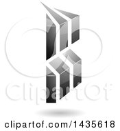 Clipart Of A Floating Abstract Capital Letter B With A Shadow Royalty Free Vector Illustration by cidepix