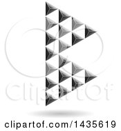 Poster, Art Print Of Floating Abstract Capital Letter B Made Of Pyramids With A Shadow