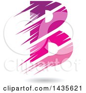 Poster, Art Print Of Floating Abstract Capital Letter B With Stripes And A Shadow