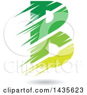 Poster, Art Print Of Floating Abstract Capital Letter B With Stripes And A Shadow