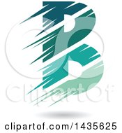 Clipart Of A Floating Abstract Capital Letter B With Stripes And A Shadow Royalty Free Vector Illustration
