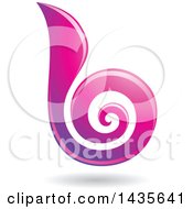 Clipart Of A Floating Abstract Swirl Lowercase Letter B With A Shadow Royalty Free Vector Illustration