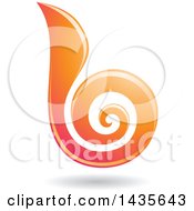 Poster, Art Print Of Floating Abstract Swirl Lowercase Letter B With A Shadow