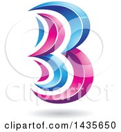 Clipart Of A Floating Abstract Capital Letter B With A Shadow Royalty Free Vector Illustration