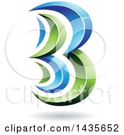 Poster, Art Print Of Floating Abstract Capital Letter B With A Shadow