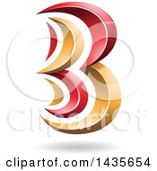 Clipart Of A Floating Abstract Capital Letter B With A Shadow Royalty Free Vector Illustration