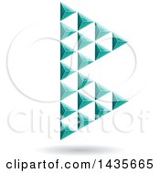 Clipart Of A Floating Abstract Capital Letter B Made Of Pyramids With A Shadow Royalty Free Vector Illustration