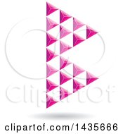 Clipart Of A Floating Abstract Capital Letter B Made Of Pyramids With A Shadow Royalty Free Vector Illustration