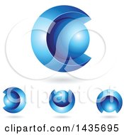 Poster, Art Print Of 3d Abstract Sphere Letter C Designs With Shadows