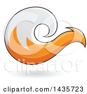 Clipart Of A Floating Abstract Fox With A Black Outline And Shadow Royalty Free Vector Illustration by cidepix
