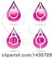 Clipart Of Floating Abstract Water Drops Or Cheering People With Shadows Royalty Free Vector Illustration