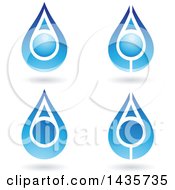 Clipart Of Floating Abstract Water Drops Or Cheering People With Shadows Royalty Free Vector Illustration by cidepix