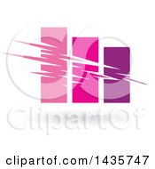 Clipart Of A Pink And Purple Bar Graph Royalty Free Vector Illustration by cidepix