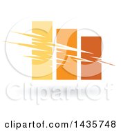 Clipart Of A Yellow And Orange Bar Graph Royalty Free Vector Illustration