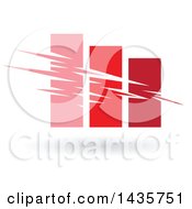 Clipart Of A Pink And Red Bar Graph Royalty Free Vector Illustration by cidepix