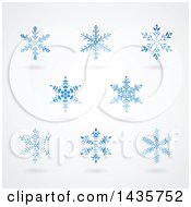 Poster, Art Print Of Blue Snowflakes And Shadows