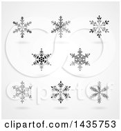 Poster, Art Print Of Black Snowflakes With Shadows