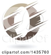 Poster, Art Print Of Gradient Letter O Or Number Zero Design With Speed Or Slash Marks And A Shadow