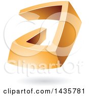 Clipart Of A 3d Abstract Orange Letter A With A Shadow Royalty Free Vector Illustration