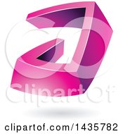 Clipart Of A 3d Abstract Pink Letter A With A Shadow Royalty Free Vector Illustration