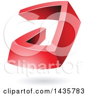 Clipart Of A 3d Abstract Red Letter A With A Shadow Royalty Free Vector Illustration