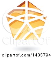 Clipart Of A Floating Pentagon With Stripes And A Shadow Royalty Free Vector Illustration