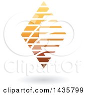 Poster, Art Print Of Floating Abstract Diamond Design With Stripes And A Shadow