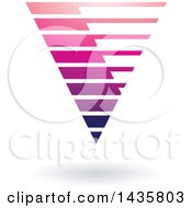 Clipart Of A Floating Abstract Capital Letter V With Horizontal Slices And A Shadow Royalty Free Vector Illustration
