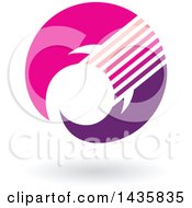 Clipart Of A Floating Abstract Crescent Design With A Shadow Royalty Free Vector Illustration