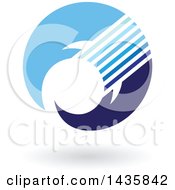 Clipart Of A Floating Abstract Crescent Design With A Shadow Royalty Free Vector Illustration