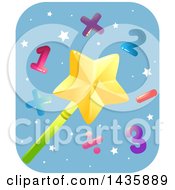 Poster, Art Print Of Star Magic Wand With Numbers And Math Symbols