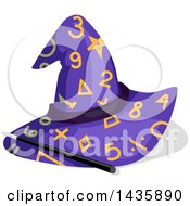 Poster, Art Print Of Magic Wand And Wizard Hat With Match Numbers And Symbols