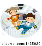 Astronaut School Children Floating In Zero Gravity