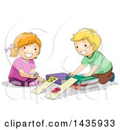 Poster, Art Print Of School Children Studying Physics Acceleration With Cars