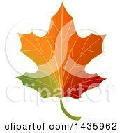 Poster, Art Print Of Gradient Autumn Maple Leaf