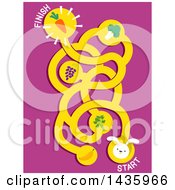 Clipart Of A Rabbit And Food Maze Royalty Free Vector Illustration by BNP Design Studio
