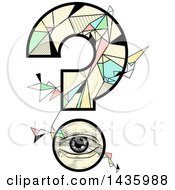 Poster, Art Print Of Question Mark Made Of An Eye And Geometric Shapes