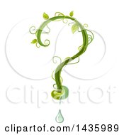 Clipart Of A Question Mark Made Of A Seedling Vine And Water Drop Royalty Free Vector Illustration by BNP Design Studio
